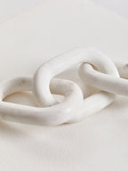 White Marble Three Link Chain Sculpture | Nason
