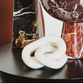 White Marble Three Link Chain Sculpture | Nason