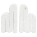 Set of Two White Marble Bookends | Nason