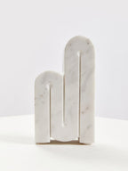 Set of Two White Marble Bookends | Nason