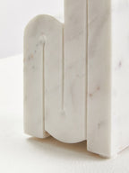Set of Two White Marble Bookends | Nason