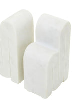 Set of Two White Marble Bookends | Nason
