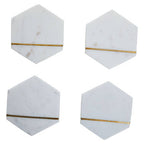 Set of Four White Marble Coasters | SENA