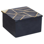Small Black Slate with Mother of Pearl Inlay Trinket Box | Oriana