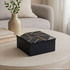 Small Black Slate with Mother of Pearl Inlay Trinket Box | Oriana
