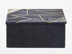 Large Black Slate with Mother of Pearl Inlay Trinket Box | Oriana