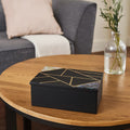Large Black Slate with Mother of Pearl Inlay Trinket Box | Oriana