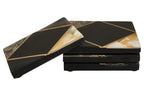 Set of 4 Black Slate with Mother of Pearl Inlay Coasters | Oriana