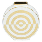 Gold and White Ceramic Round Vase | Curva