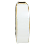 Gold and White Ceramic Round Vase | Curva