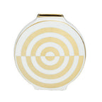 Gold and White Ceramic Round Vase | Curva