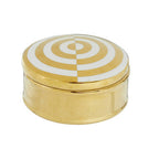 Curva Round  Gold and White Trinket Box