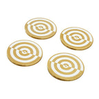 Curva Gold and White  Set Of Four Coasters