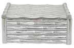 Large Silver Finish Bamboo Effect Trinket Box | Hiba