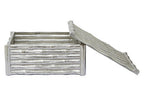Large Silver Finish Bamboo Effect Trinket Box | Hiba