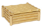 Hiba Small Gold Finish Bamboo Effect Trinket Box