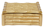 Hiba Small Gold Finish Bamboo Effect Trinket Box