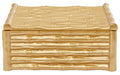 Hiba Large Gold Finish Bamboo Effect Trinket Box