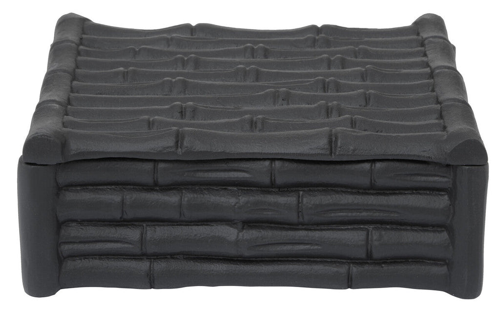 Small Black Finish Bamboo Effect Trinket Box | Hiba