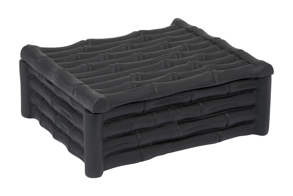 Small Black Finish Bamboo Effect Trinket Box | Hiba