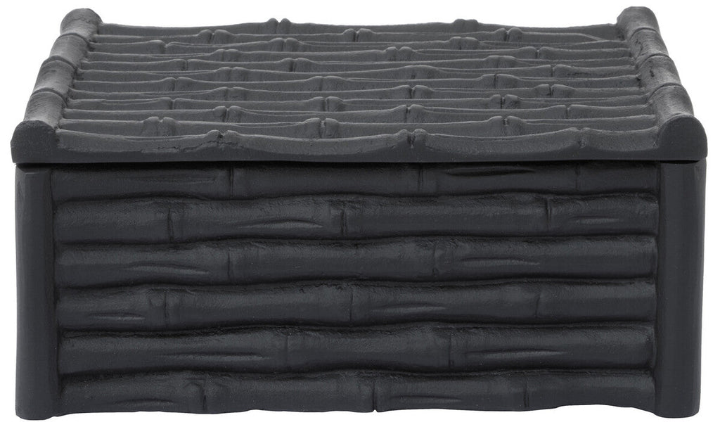 Large Black Finish Bamboo Effect Trinket Box | Hiba