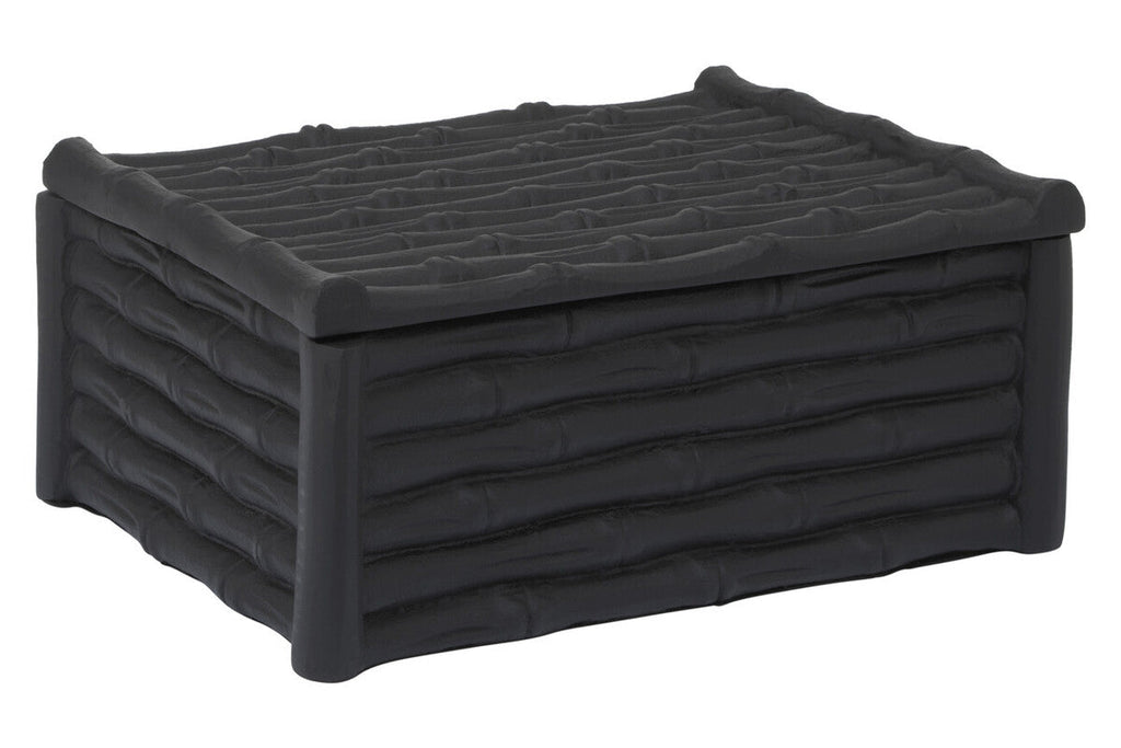 Large Black Finish Bamboo Effect Trinket Box | Hiba