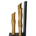 Set of Two Gold Finish Bamboo Effect Bookends | Hiba