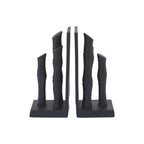 Set of Two Black Finish Bamboo Effect Bookends | Hiba