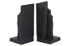 Set of Two Black Finish Bamboo Effect Bookends | Hiba