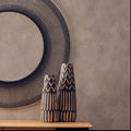 Large Wooden Engraved Vase in Black and Natural | Arlo