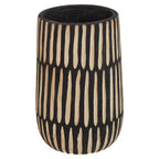 Large Natural and Black Wooden Vase | Arlo