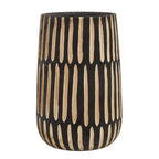 Large Natural and Black Wooden Vase | Arlo
