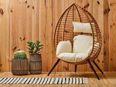 Large Natural and Black Wooden Vase | Arlo