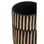 Large Natural and Black Wooden Vase | Arlo