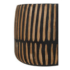 Large Engraved Natural and Black Wooden Planter | Arlo