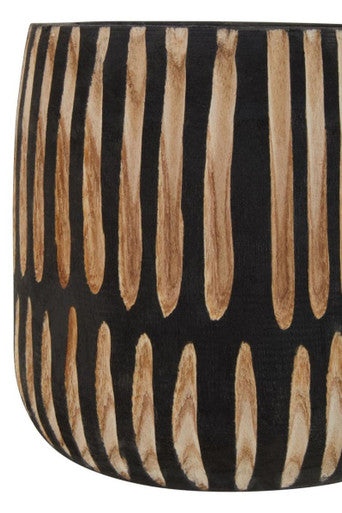 Small Engraved Natural and Black Planter | Arlo