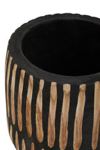 Small Engraved Natural and Black Planter | Arlo