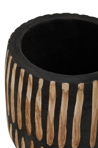 Small Engraved Natural and Black Planter | Arlo