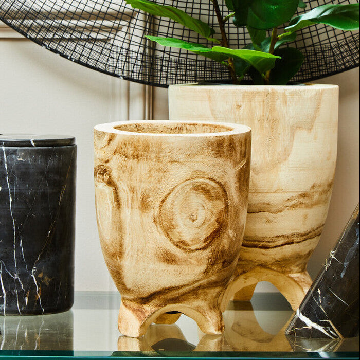 Small Natural Wooden Planter | Arlo