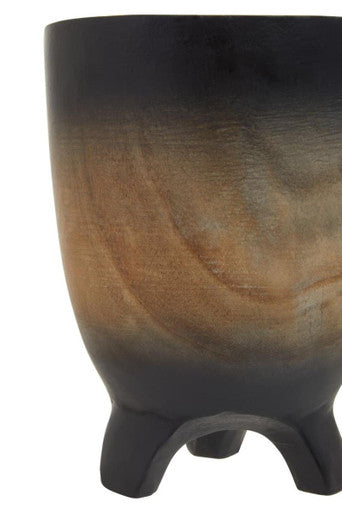 Small Wooden Black Ombre Planter | Arlo