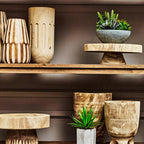 Arlo Natural Engraved Wooden Vase.