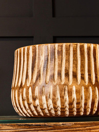 Large Brown and Natural Wooden Planter | Arlo