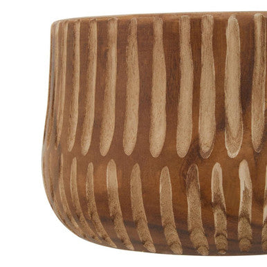 Large Brown and Natural Wooden Planter | Arlo
