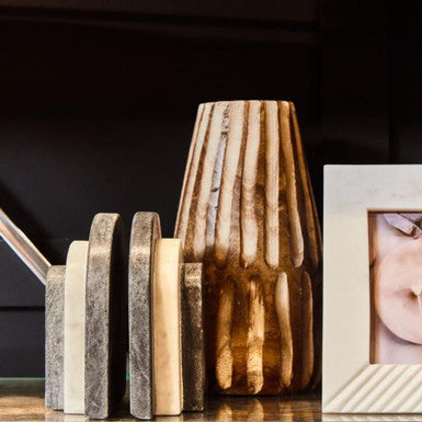 Small Brown and Natural Wooden Vase | Arlo
