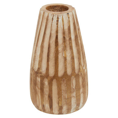 Large Wooden Engraved Vase | Arlo