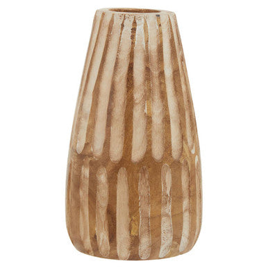 Large Wooden Engraved Vase | Arlo