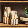 Large Wooden Engraved Vase | Arlo