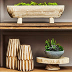 Large Wooden Engraved Vase | Arlo