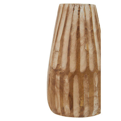 Large Wooden Engraved Vase | Arlo