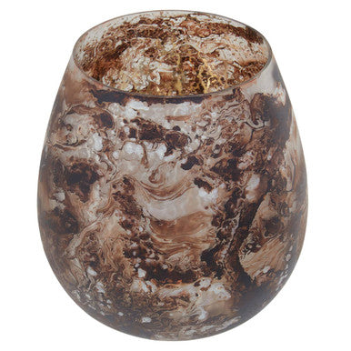 Brown Marble Effect Large Candle Holder | Garan